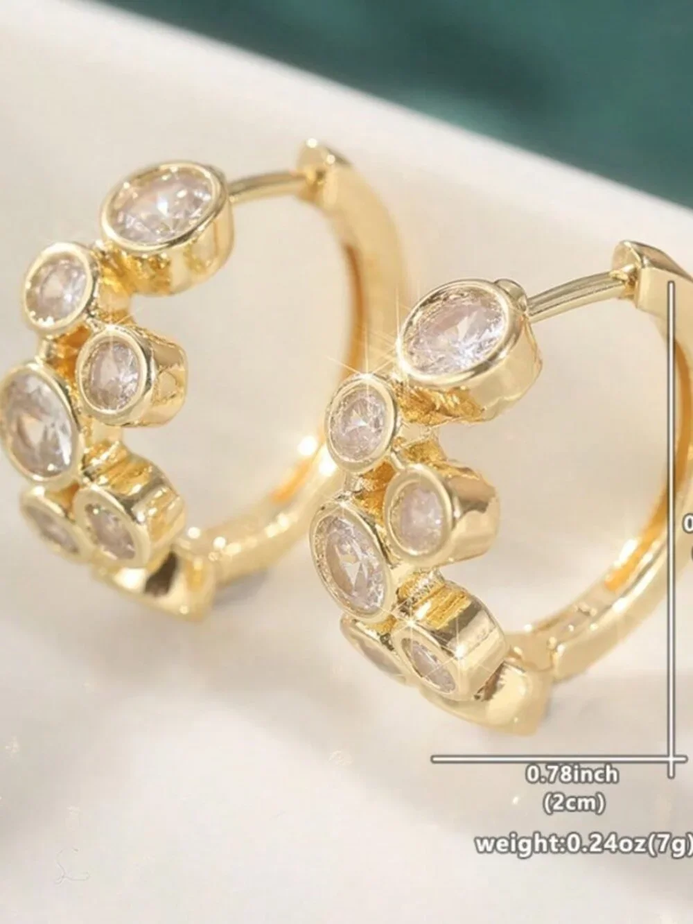 Gold Boho Women's Luxury Bubble Bezel Round Sparkling Cubic Zirconia Earrings
